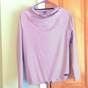 Skechers size small pink with black stripes hooded